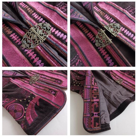 Peter Nygard Velvet Embroidered Vintage Jacket - Picture 5 of 16